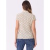 INSPIRE CHIC Women's Short Sleeve Vintage Polka Dots Button Up Blouse - 4 of 4