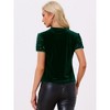 INSPIRE CHIC Women's Sequin Velvet Crew Neck Short Sleeve T-shirt - 3 of 4