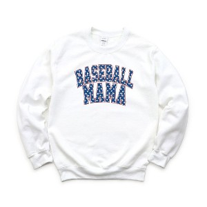 Simply Sage Market Women's Graphic Sweatshirt Baseball Mama Varsity Stars - 1 of 3