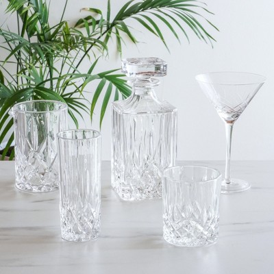Admiral Cut Crystal Tall Highball Glasses Set of 4