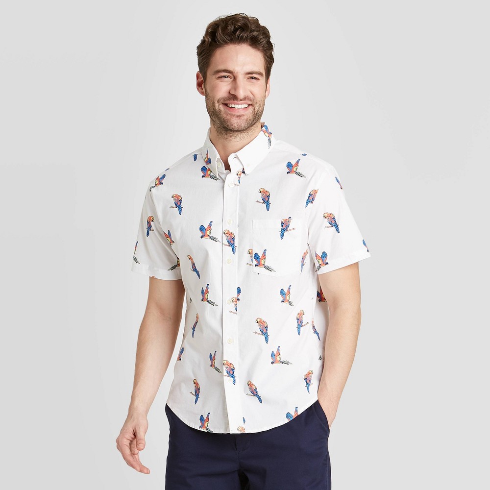 Men's Standard Fit Short Sleeve Button-Down Shirt - Goodfellow & Co Light Cream L, Light Ivory was $19.99 now $12.0 (40.0% off)