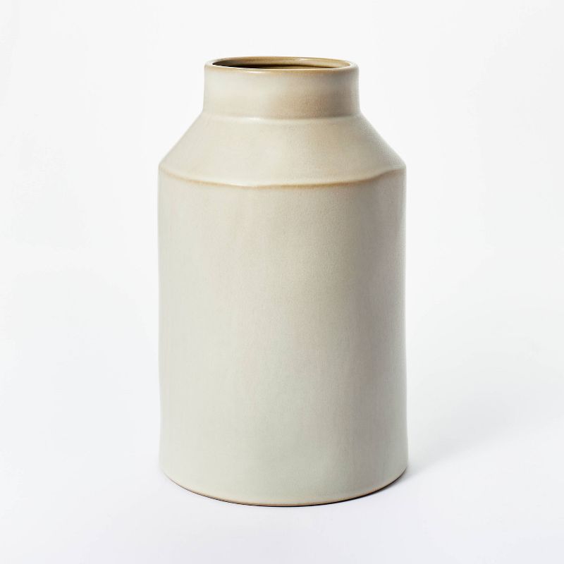 10&#34; x 6&#34; Carved Ceramic Vase Gray - Threshold&#8482; designed with Studio McGee, 1 of 5