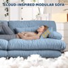 Aukfa Oversized  Sofa ,Chenille Comfy Cloud Couch with 2 Lumbar Pillows 2 Throw Pillows for Living Room,Blue - 4 of 4