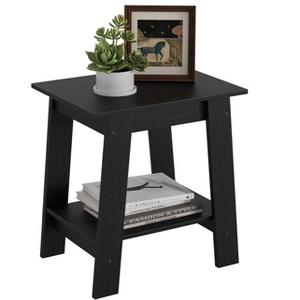 2-Tier Wood End Table,Small Side Table with Storage Shelf for Small Spaces, Bedroom, Entryway, Farmhouse - 1 of 4