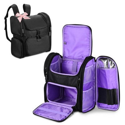 Byootique Portable Soft Sided Makeup Backpack Travel Barber Cosmetic Organizer