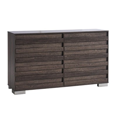AMERLIFE 6 Drawer Dresser, Farmhouse 54" Wide Chest of Drawers with Slat Handles