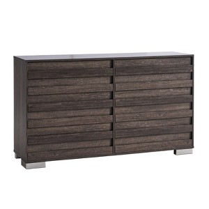AMERLIFE 6 Drawer Dresser, Farmhouse 54" Wide Chest of Drawers with Slat Handles - 1 of 4