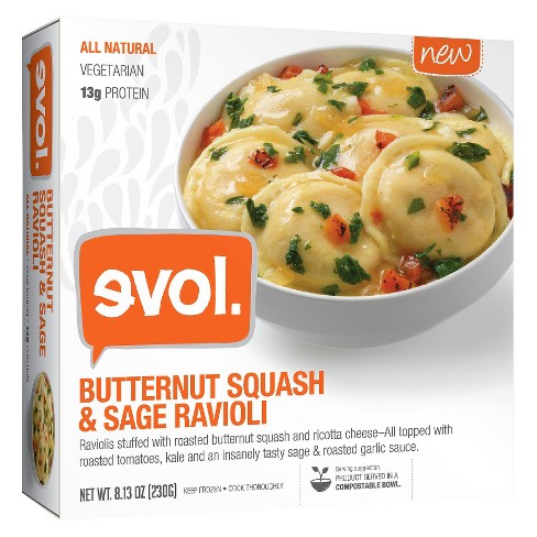 Evol Frozen Butternut Squash And Sage Ravioli - 8.1oz : Target
