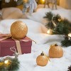 SEVOBAL D3.9" Party Decorations and Accessories Decorative  Set of 6 Glass Ball Ornaments Set for Holiday Tree Decor, Gold, 3.9"*3.9"*3.9" - 3 of 4