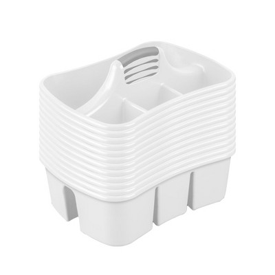 Sterilite Versatile Multi Use Large Home Divided Plastic Storage Tote Caddy with Compartments and Carry Handle for Bathrooms, Dorms
