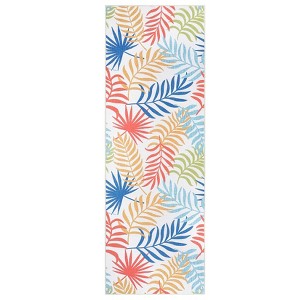 Washable Modern Botanical Area Rug for Living Room, Soft Non Slip Throw Carpet with Leaf Print for Bedroom Home Office - 1 of 4