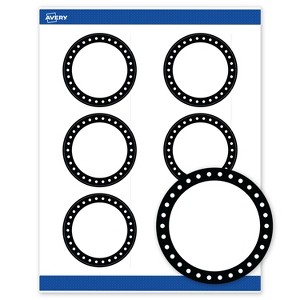 Avery 3" Diameter Labels, Black and White Polka Dots, 60 ct - 1 of 4