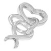 Haus of Brilliance Silver Double-Heart & Awareness Ribbon Linked Pendant Necklace - 3 of 4