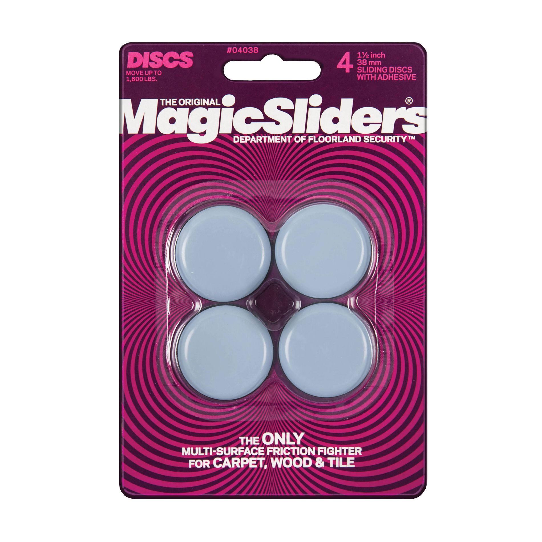 Magic Sliders 4pk 1.5" Round Adhesive