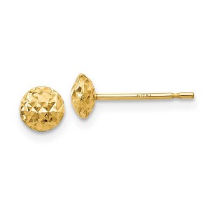 Black Bow Jewelry 5mm Diamond Cut Puffed Circle Post Earrings in 14k Yellow Gold - 1 of 4