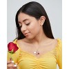 Disney Beauty and the Beast Sterling Silver Rose Stud Earrings, Two Tone - 3 of 4