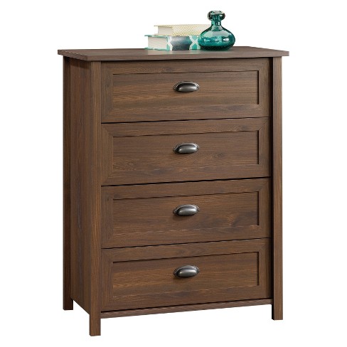 County Line 4 Drawer Chest Rum Walnut   Sauder : Target