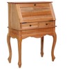 Secretary Desk Natural Solid mahogany wood Compact Secretary Desk - 3 of 4