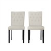 ChaletPosh Black Wooden Dining Chair with Linen Cover - 3 of 4