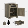 End Table with Charging Station, Nightstand with Drawer & X Barn Door - 2 of 4