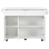 NicBex Drop Leaf Kitchen Island Movable Kitchen Island with 2 Drawers and 2 Storage Cabinets Include Adjustable Shelves - 3 of 4