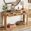 52" Rustic Console Table with Drawers, Narrow Entryway or Sofa Table with Storage for Hallway or Living Room -3irtyhousy - 2 of 4