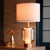 Possini Euro Design Sophia Modern Table Lamps 28" Tall Set of 2 Champagne Glass with LED Nightlight Off White Drum Shade for Bedroom Living Room Home - 3 of 4