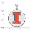 Black Bow Jewelry Sterling Silver Illinois Fighting Illini NCAA Extra Large Pendant - 2 of 3