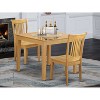 Dinette Set 3 Piece - Table & 2 Chairs - Wood Dining Set - Nordic Style - Oak Finish - 2 of 4