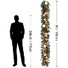 6 Ft Artificial Christmas Garland with Lights, Battery Operated Xmas Garland with Pine Cones, Berries, Gold Balls, Gold - 2 of 4