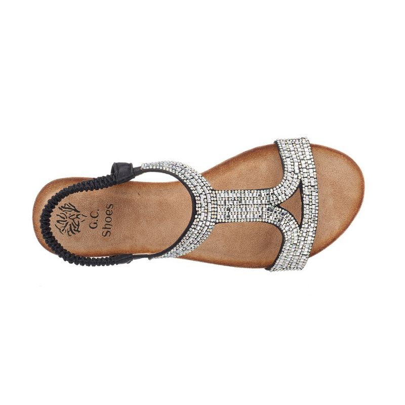 GC Shoes Coretta Embellished Slingback Wedge Sandals, 4 of 6