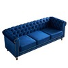 84.65" Chesterfield Velvet Sofa with Gold Trim & HD Foam - 3 of 4