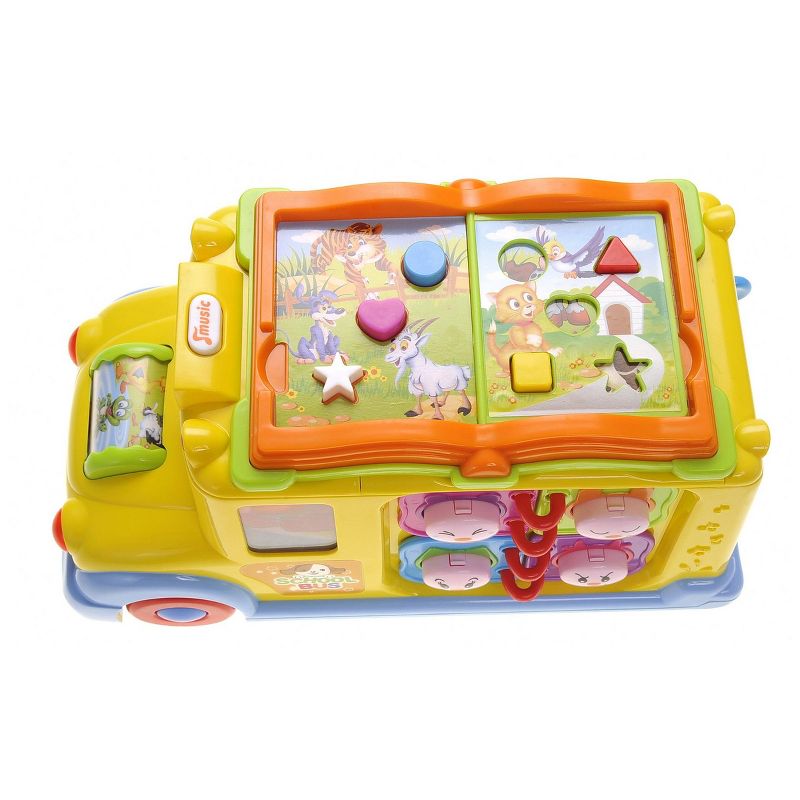 Insten Learning School Bus Toy With Flashing Lights & Sounds for Toddlers Education, 5 of 9