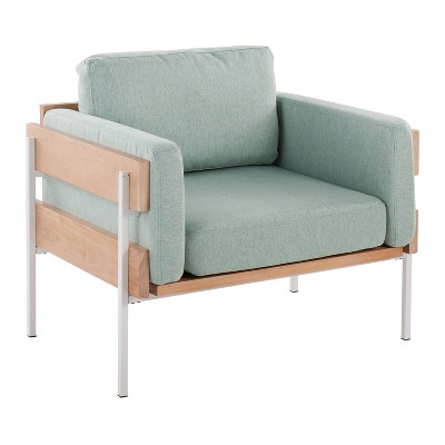 NicBex Polyester Accent Chair,Upholstered Living Room Chairs with Mid-Height Back and Wood Panel,Cozy Armchair,Accent Chairs for Living Room