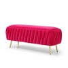 NicBex Bedroom Bench with Gold Legs Upholstered End of Bed Bench Velvet Oval Storage Ottoman Bench Toy Box for Living Room, Entryway - 3 of 4