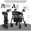 Lycvki Lightweight Foldable Rollator Walkers with Adjustable Handles and Seat Height for Seniors All-Terrain 8" Big Roller Wheels - 2 of 4