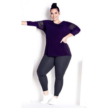 Women's Plus Size Supima® High Rise Legging Charcoal - tall | AVENUE LEISURE