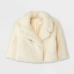 Baby Girls' Solid Faux Fur Jacket - Cat & Jack™ Off-White