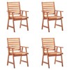 Outdoor Chair Set of 4 Solid Acacia Wood vidaXL - 2 of 4