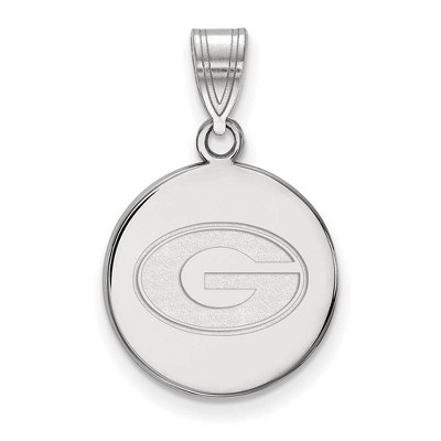 Black Bow Jewelry 10k White Gold Georgia Bulldogs NCAA Medium Pendant