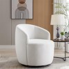 25.6"Swivel Accent 360°Swivel  Armchair Barrel Chair With Black Powder Coating Metal Ring，White+Velvet - 2 of 4