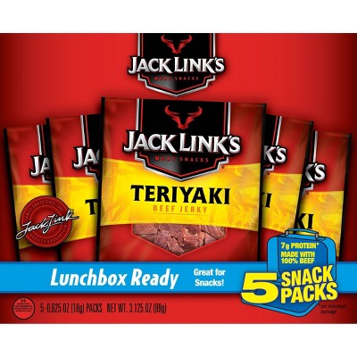 Jack Link's Beef Jerky Multipack, Teriyaki - 0.625oz/5ct