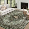 Faux Wool Vintage Printed Area Rug with Non Slip Backing Machine Washable Stain Resistant  Soft  Accent Carpet for Indoor Places - 3 of 4