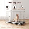 XBRIGH 42/38 Inch Dog Crates for Meidum Small Dogs Folding Metal Wire Cages Dog Kennels Pet Cage with Double-Door, Removable Tray White - 3 of 4
