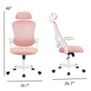 FONTOI Task and Office Chairs, Office Chair with Flip-up Armrests and Headrest, Swivel Task Chair for Home Office, Pink, 26.7"*46"*26.7" - 2 of 4