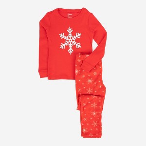 Leveret Kids Pajamas Cotton Top and Fleece Pants - 1 of 3