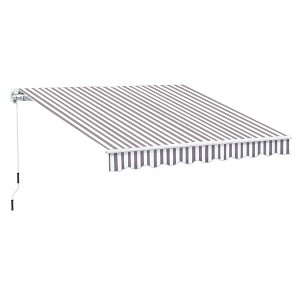 Resenkos Patio Awning, Outdoor Sun Shade Shelter Cover Awnings,10' x 8' Retractable Awning, Patio Awnings, Sunshade Shelter w/ Manual Crank Handle, - 1 of 4