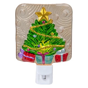 Northlight 4" Green and Gold Christmas Tree Night Light - 1 of 4