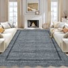 Scalloped Machine Washable Non-Slip Bordered Rug Non-Shedding Soft Low Pile Modern Accent Rugs - 2 of 4