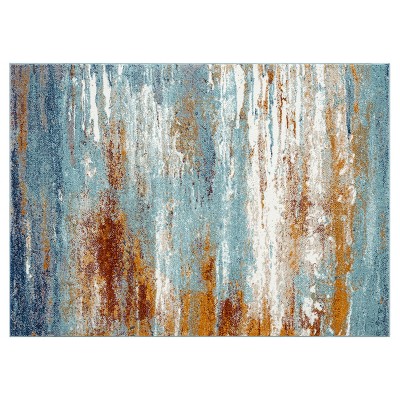 Luxe Weavers Modern Abstract Aqua Multi Area Rug
